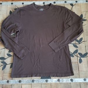 Men's Brown Basic long sleeve Cotton T-shirt XL